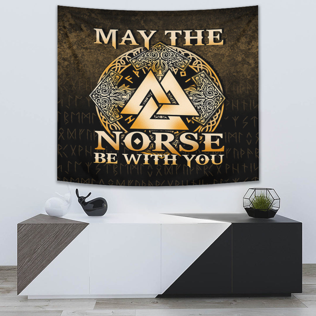 Victory or Valhalla Red Version Tapestry for Wall Décor