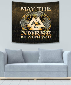 Victory or Valhalla Red Version Tapestry for Wall Décor