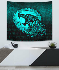 Victory or Valhalla Warrior Viking Style Tapestry for Wall Décor