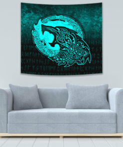 Victory or Valhalla Warrior Viking Style Tapestry for Wall Décor