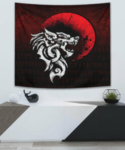 Viking Fenrir Monstrous Wolf Norse Tapestry for Wall Décor