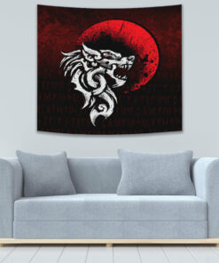 Viking Fenrir Monstrous Wolf Norse Tapestry for Wall Décor