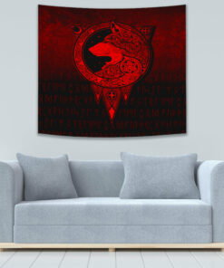 Viking Norse Wolf Red Version Tapestry for Wall Décor