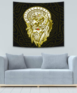 Viking Odin Set Gold Tapestry for Wall Décor