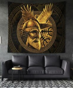 Viking Odin's Raven Legend Warrior Limited 3D Print Wall Tapestry for Wall Décor