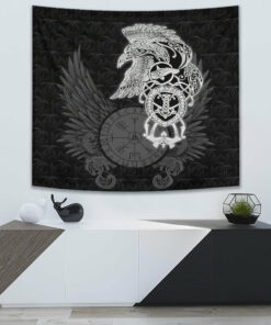 Viking Raven Gold Tapestry for Wall Décor