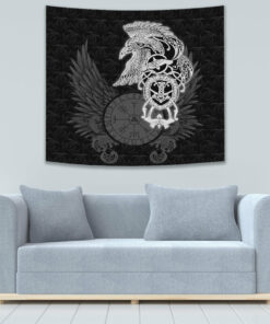 Viking Raven Gold Tapestry for Wall Décor