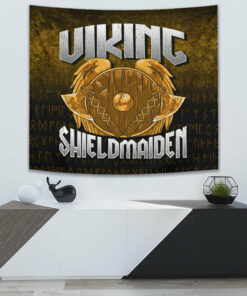 Viking ShieldMaiden Tapestry Wall Décor