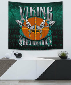 Viking ShieldMaiden Tapestry for Wall Décor