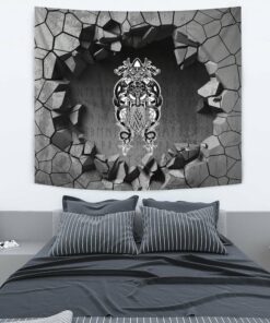 Viking Style Head Skull Axe Tapestry for Wall Décor