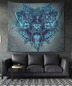 Viking Style Legend of Warrior Tapestry for Wall Décor