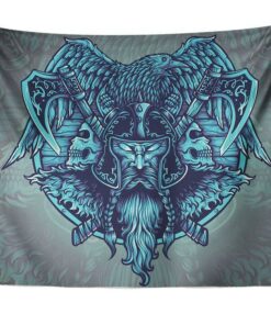 Viking Style Legend of Warrior Tapestry for Wall Décor
