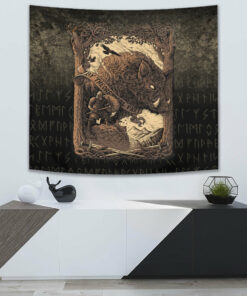 Viking Style Skull Tapestry for Wall Décor