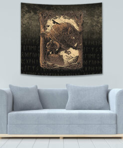 Viking Style Skull Tapestry for Wall Décor