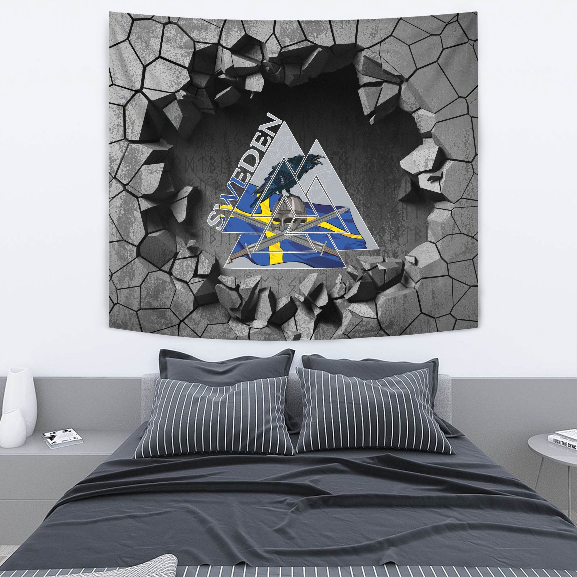 Viking Style Tapestry Addicted to Viking for Wall Décor