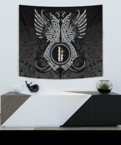 Viking Style Tapestry Ansuz Rune Raven Tattoo for Wall Décor