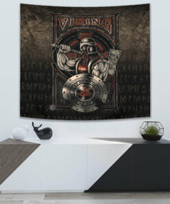 Viking Style Tapestry Axe With Roses Tapestry for Wall Décor