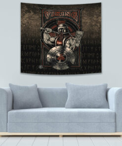 Viking Style Tapestry Axe With Roses Tapestry for Wall Décor