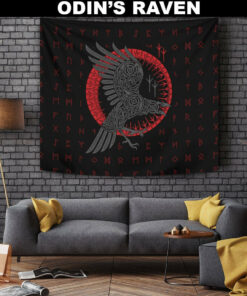 Viking Style Tapestry Bearded Warrior Skull With Crossed Axes Tapestry for Wall Décor