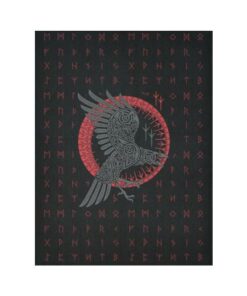 Viking Style Tapestry Bearded Warrior Skull With Crossed Axes Tapestry for Wall Décor
