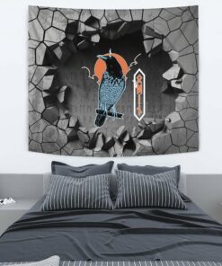 Viking Style Tapestry Black Raven Sky Rune Tapestry for Wall Décor