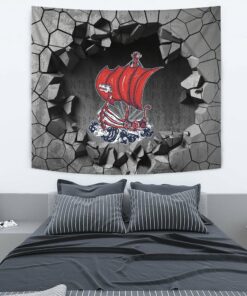 Viking Style Tapestry Boat Drakkar Art Tapestry for Wall Décor