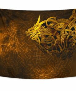 Viking Style Tapestry Celtic Dragon Tattoo for Wall Décor