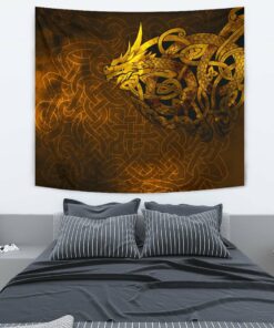 Viking Style Tapestry Celtic Dragon Tattoo for Wall Décor