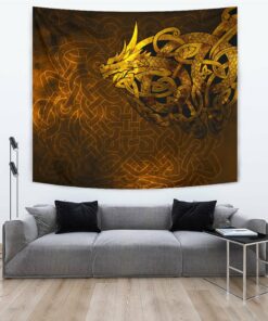 Viking Style Tapestry Celtic Dragon Tattoo for Wall Décor