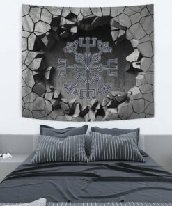 Viking Style Tapestry Celtic Helm Of Awe Aegishjalmur Tapestry for Wall Décor