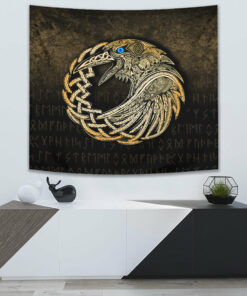 Viking Style Tapestry Celtic Tattoo And Mystic Tribal Symbol Tapestry for Wall Décor