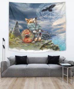 Viking Style Tapestry Corgi for Wall Décor