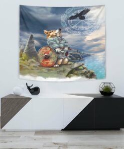Viking Style Tapestry Corgi for Wall Décor