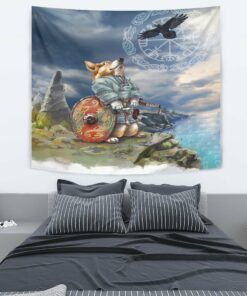 Viking Style Tapestry Corgi for Wall Décor