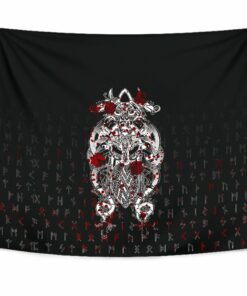 Viking Style Tapestry Crow Of Viking Style for Wall Décor