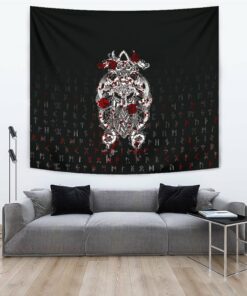 Viking Style Tapestry Crow Of Viking Style for Wall Décor