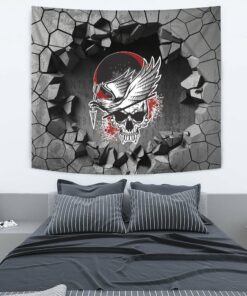Viking Style Tapestry Dark Red With Odin's Ravens Tapestry for Wall Décor