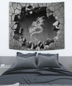 Viking Style Tapestry Dead Skull With Crow Tapestry for Wall Décor