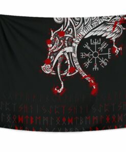 Viking Style Tapestry Dragon Triple Horn Tapestry for Wall Décor