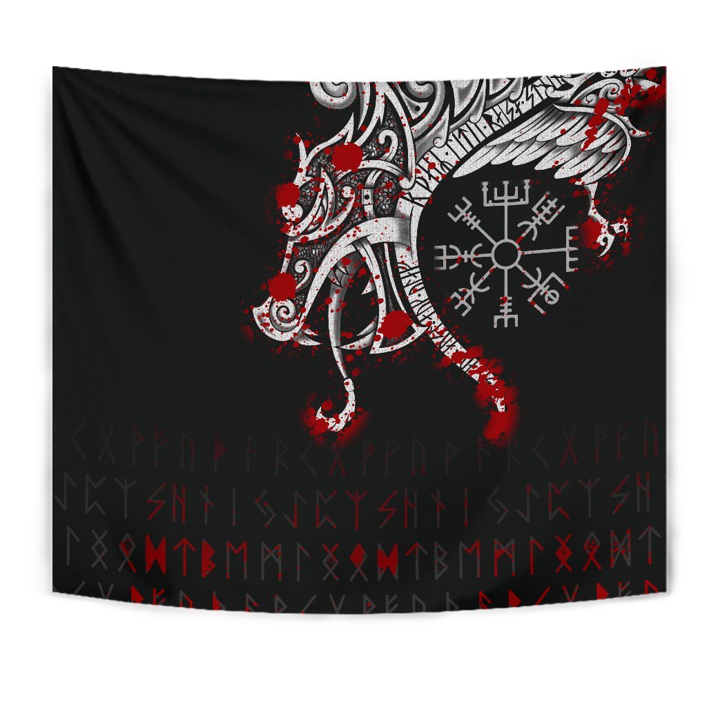 Viking Style Tapestry Dragon Triple Horn Tapestry for Wall Décor