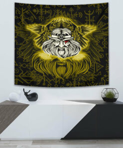 Viking Style Tapestry Dragon and Vegvisir Blood Tattoo for Wall Décor