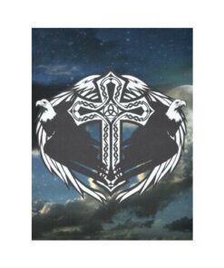 Viking Style Tapestry Eagles Of Viking Style And Moon for Wall Décor