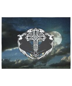 Viking Style Tapestry Eagles Of Viking Style And Moon for Wall Décor
