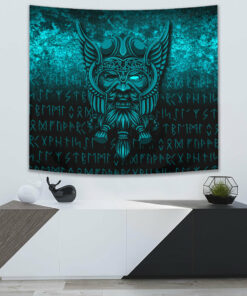 Viking Style Tapestry Ehwaz Rune Raven Tattoo for Wall Décor