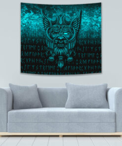 Viking Style Tapestry Ehwaz Rune Raven Tattoo for Wall Décor