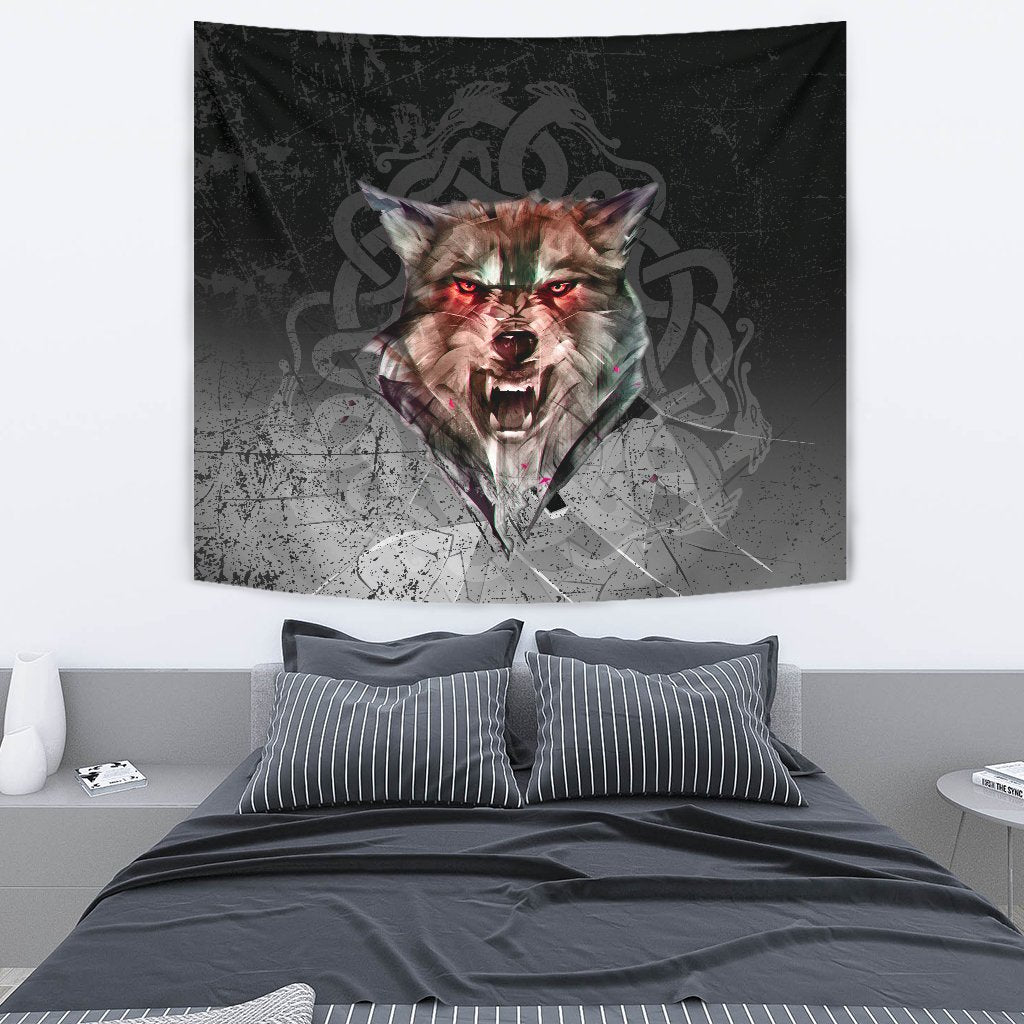Viking Style Tapestry Fenrir Norse Wolf for Wall Décor
