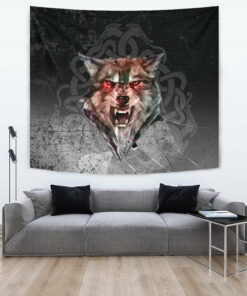 Viking Style Tapestry Fenrir Norse Wolf for Wall Décor