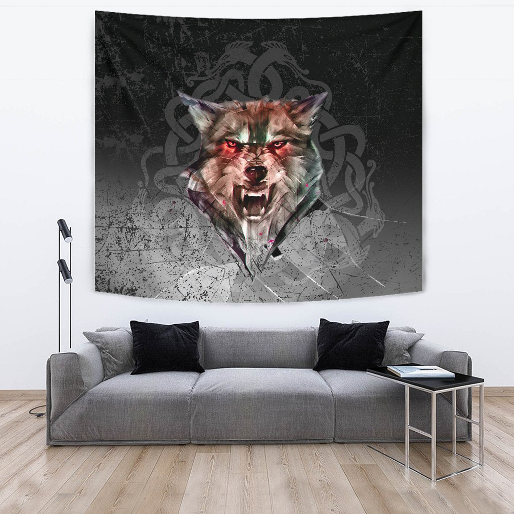 Viking Style Tapestry Fenrir Norse Wolf for Wall Décor