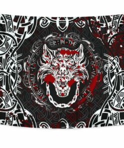 Viking Style Tapestry Fenrir Viking Blood 3D for Wall Décor