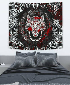 Viking Style Tapestry Fenrir Viking Blood 3D for Wall Décor
